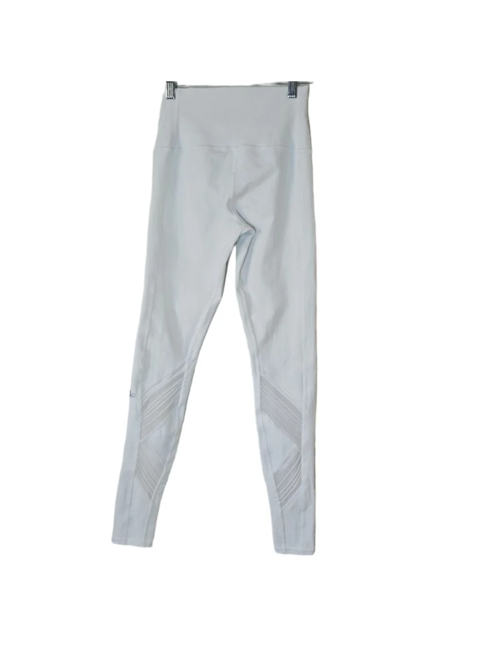 Alo Yoga High Waisted Mesh Moto Ultimate Leggings White S Sculpting Athletic